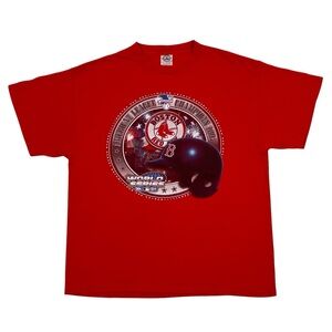 Vintage 2004 Boston Red Sox MLB World Series Champions T Shirt Red Delta Size L
